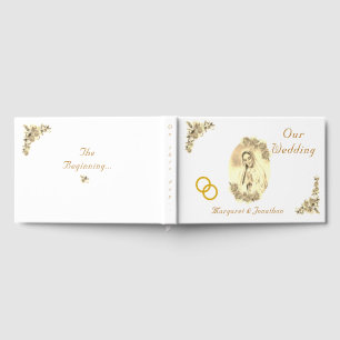 Virgin Mary Catholic Sepia Wedding Guest Book