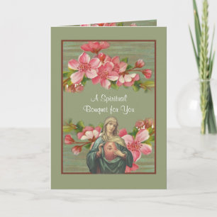 Virgin Mary Catholic Spiritual Bouquet Prayer Card