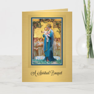 Virgin Mary Catholic Spiritual Bouquet Prayer Card