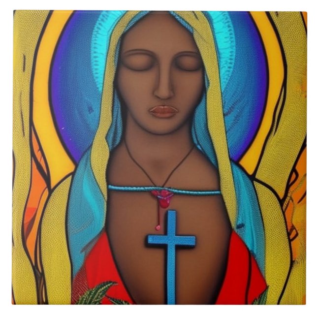 Virgin Mary  Ceramic Tile (Front)