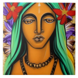 Virgin Mary Ceramic Tile