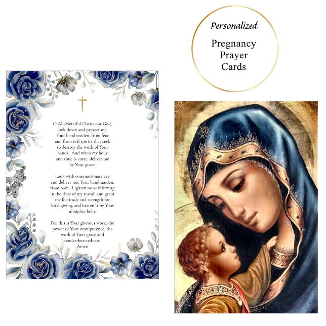 Virgin Mary Christ Catholic Pregnancy Prayer Card (Creator Uploaded)