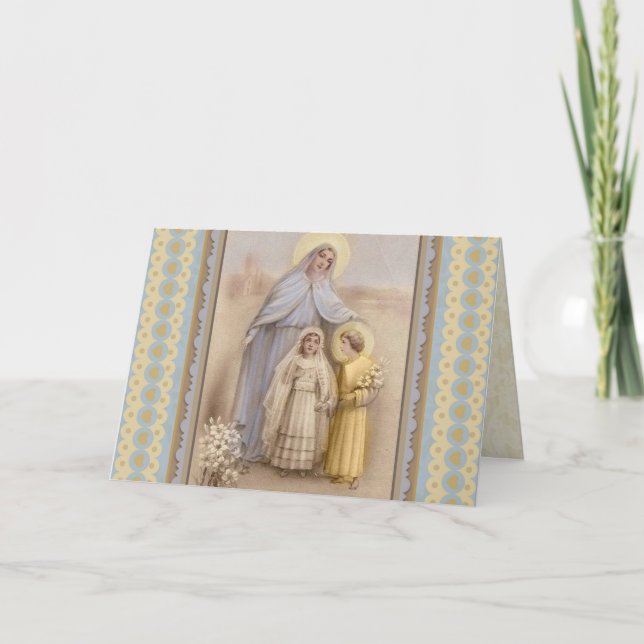 Virgin Mary Christ First Holy Communion Card (Front)