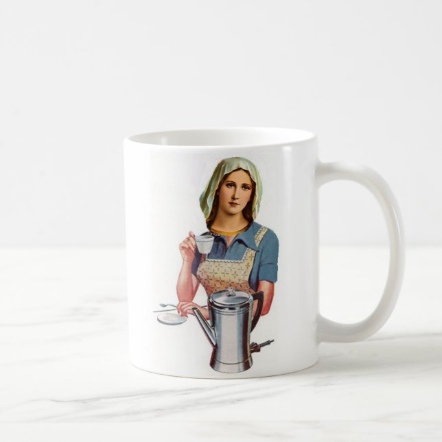 virgin mary coffee coffee mug (Right)