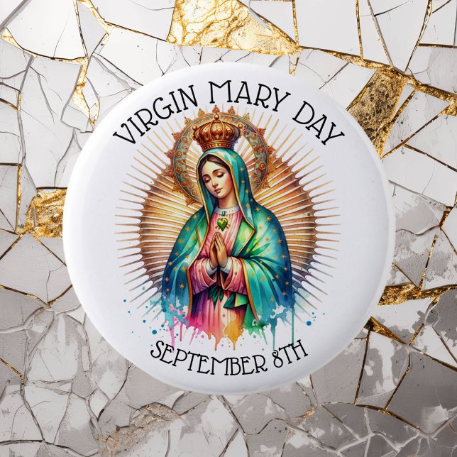 Virgin Mary Day | September 8th 6 Cm Round Badge (Creator Uploaded)