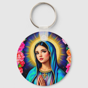 Virgin Mary Family Photo Cute Key Ring