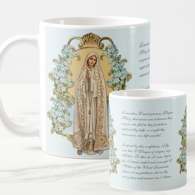 Virgin Mary Floral Religious Lady Of Fatima  Coffee Mug (Creator Uploaded)