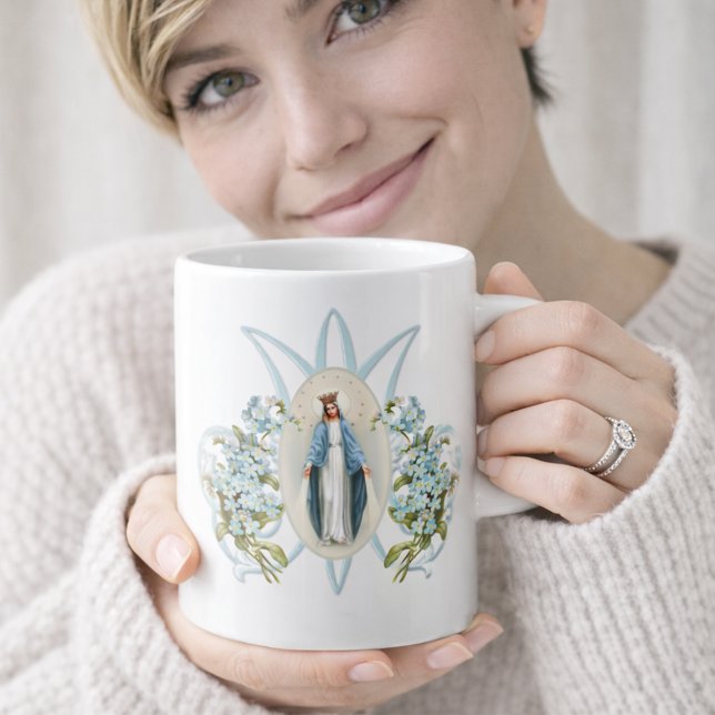 Virgin Mary Floral religious Memorare Prayer   Cof Coffee Mug (Creator Uploaded)