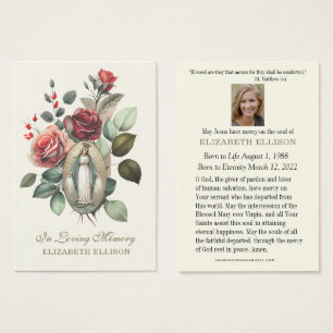 Virgin Mary floral Roses Funeral Prayer