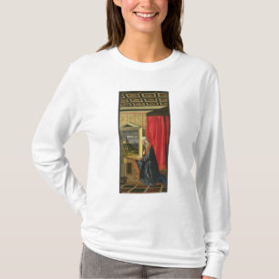 Virgin Mary, from The Annunciation diptych (oil on T-Shirt