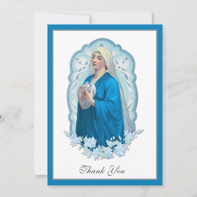 Virgin Mary Funeral Sympathy Holy Card Thank You (Front)