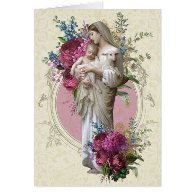 Virgin Mary Funeral Sympathy Holy Card Thank You (Front)