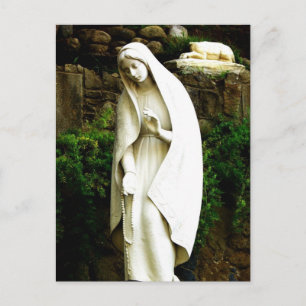 Virgin Mary Garden Statue Postcard