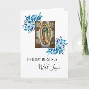 Virgin Mary Guadalupe Birthday Mexico Religious Card