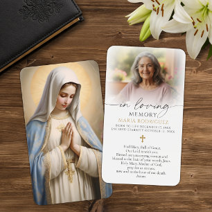 Virgin Mary Hail Mary Photo Funeral Prayer Cards