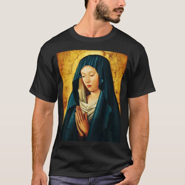 Virgin Mary Hodegetria Byzantine Catholic Icon Art T-Shirt (Front)