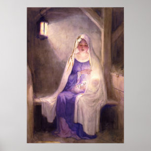Virgin Mary Holding Baby Jesus 1912 Poster