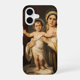 Virgin Mary holding baby Jesus iPhone 16 Case