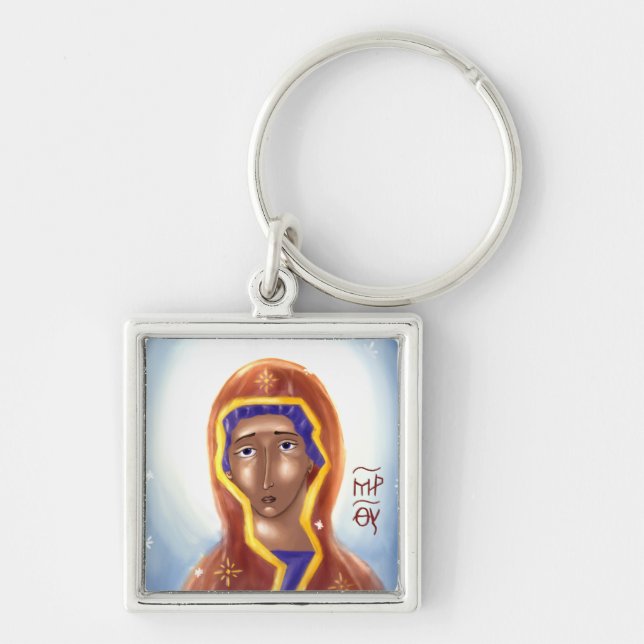  Virgin Mary Icon Keychain (Front)