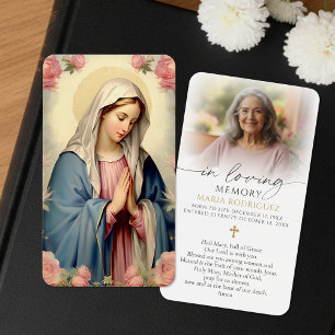 Virgin Mary In Loving Memory Sympathy Prayer Cards