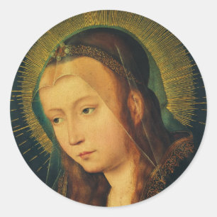 Virgin Mary in prayer Classic Round Sticker