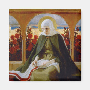 Virgin Mary in the Rose Garden (Albert Edelfelt) Magnet