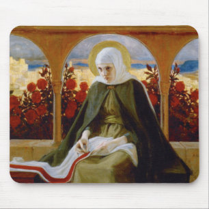 Virgin Mary in the Rose Garden (Albert Edelfelt) Mouse Pad