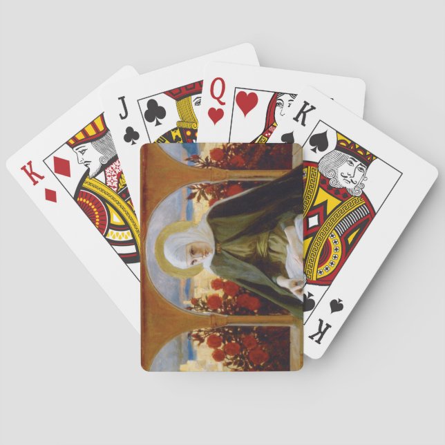 Virgin Mary in the Rose Garden (Albert Edelfelt) Playing Cards (Back)