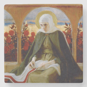 Virgin Mary in the Rose Garden (Albert Edelfelt) Stone Coaster
