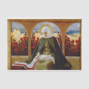 Virgin Mary in the Rose Garden (Albert Edelfelt) Tissue Paper