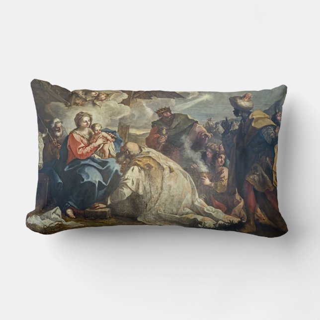 Virgin Mary Jesus Adoration of Magi Lumbar Cushion (Front)