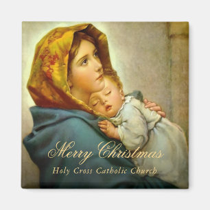 Virgin Mary Jesus Catholic Church Christmas Magnet