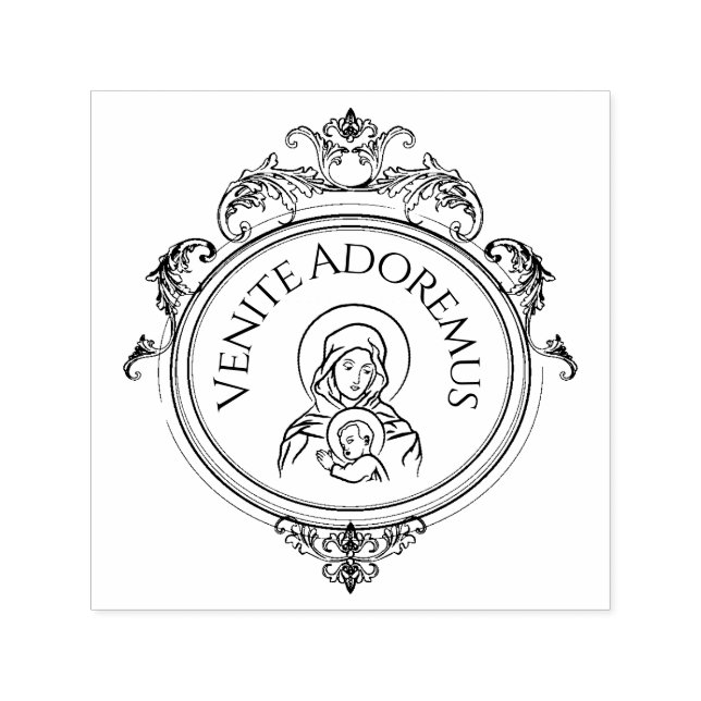 Virgin Mary Jesus Christmas Religious Catholic Self-inking Stamp (Design)