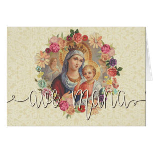 Virgin Mary Jesus Lace Ave Maria Overlay