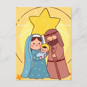Virgin Mary Jesus Nativity Christmas Postcard