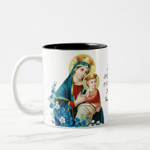 Virgin Mary Jesus Religious Catholic Prayer Two-Tone Coffee Mug