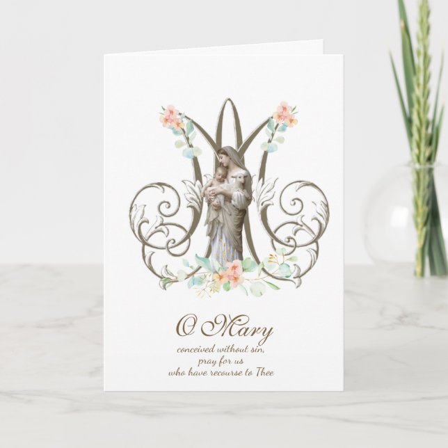 Virgin Mary Jesus Religious Mothers Day Card (Front)