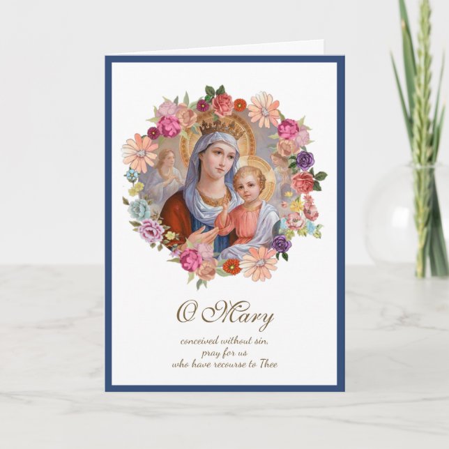 Virgin Mary Jesus Religious Mothers Day Card (Front)