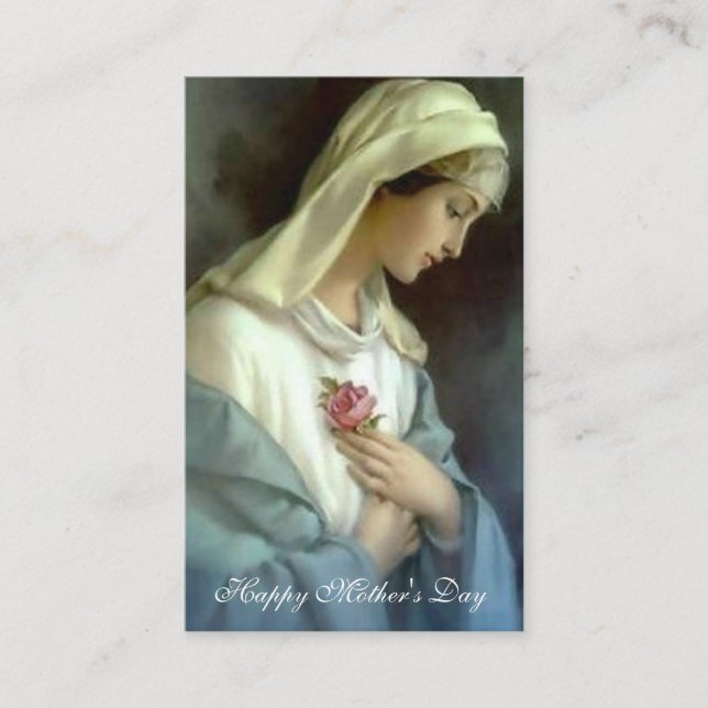 Virgin Mary Mother's Day Remembrance Holy Card (Front)
