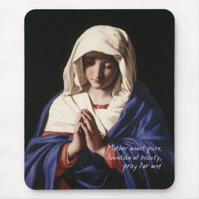 Virgin Mary Mousepad with prayer (Front)