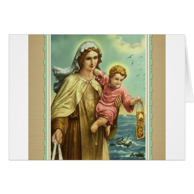 Virgin Mary Mt. Carmel Maris Stella Card (Front Horizontal)