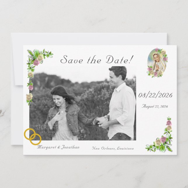 Virgin Mary Nuptial Save the Date Bookmark (Front)