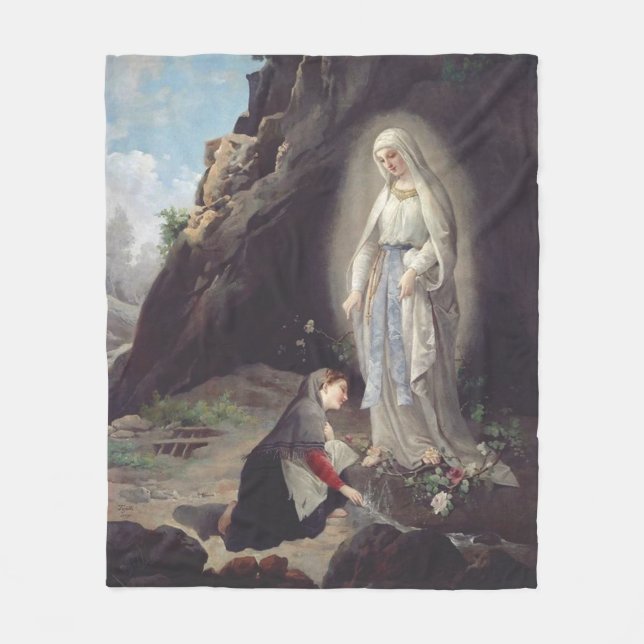 Virgin Mary of Lourdes Fleece Blanket (Front)