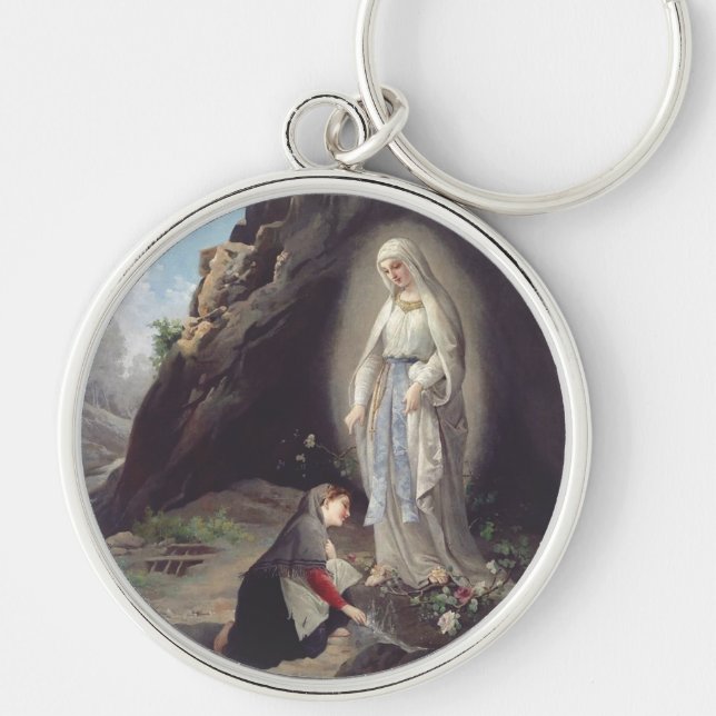 Virgin Mary of Lourdes Key Ring (Front)