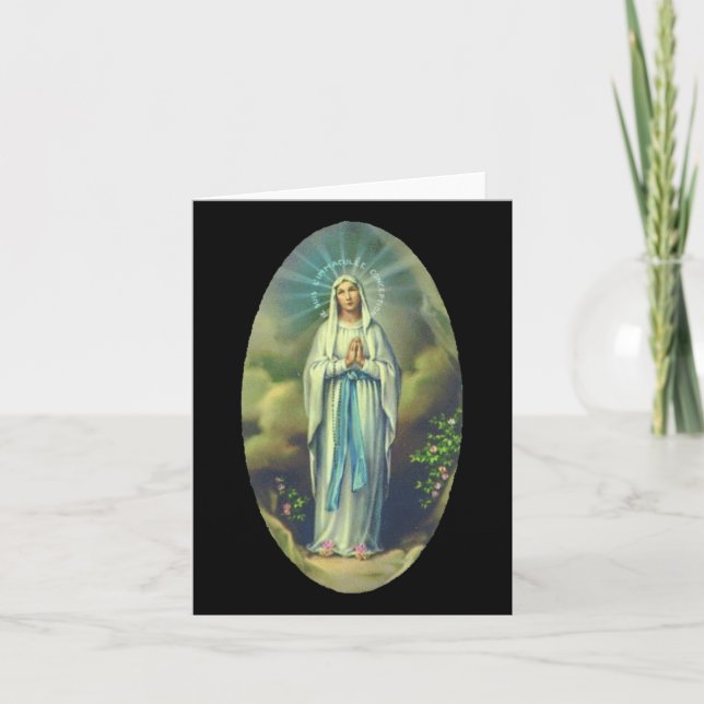 Virgin Mary Of Lourdes Our Lady Christian Gift For Card (Front)