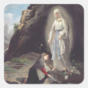 Virgin Mary of Lourdes Square Sticker