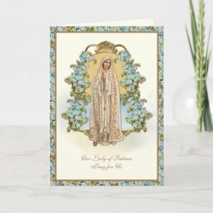 Virgin Mary Our Lady of Fatima Religious Floral  C Card