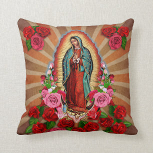 Virgin Mary Our Lady of Guadalupe Throw Pillow