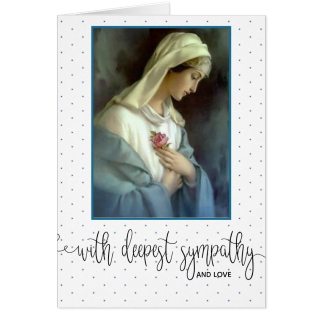 Virgin Mary Pink Roses Sympathy Condolence (Front)