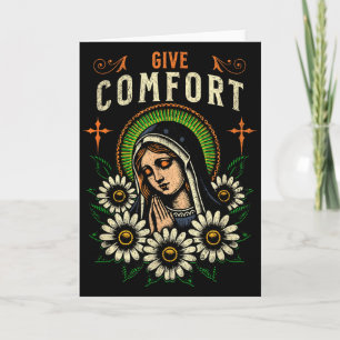 Virgin Mary Prayer Give Comfort Christian Pray God Card